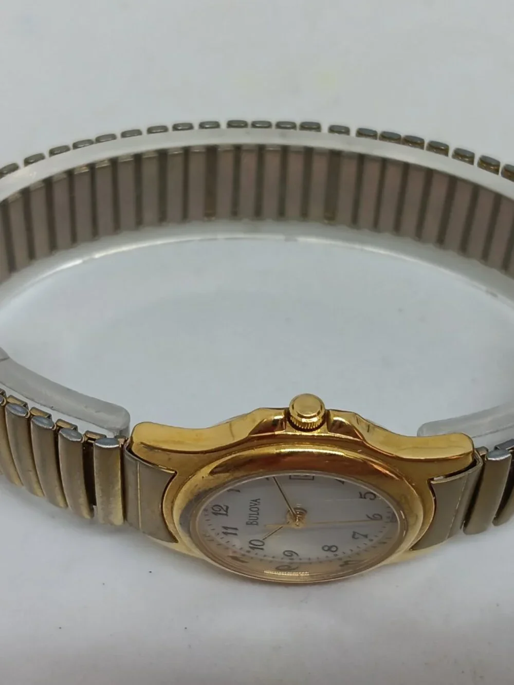 VINTAGE 1998 Bulova 97M39 Women's 24mm Gold Tone Japanese Quartz Watch NEW BATT
